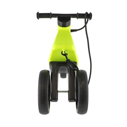 Bicicleta sin pedales con cesta para manillar, 2 en 1, 18+ meses, neumáticos y puños de goma, 4 niveles de ajuste de altura, Funny Wheels Rider SuperSport Lima/Negro