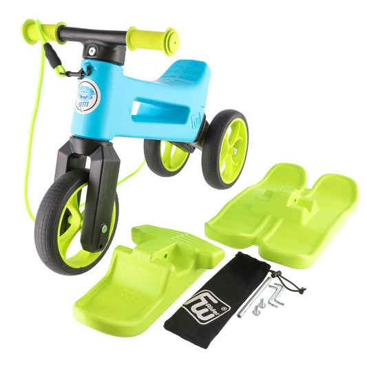 Bicicleta sin pedales Funny Wheels Rider SuperSport YETTI 3 en 1 Azul/Lima