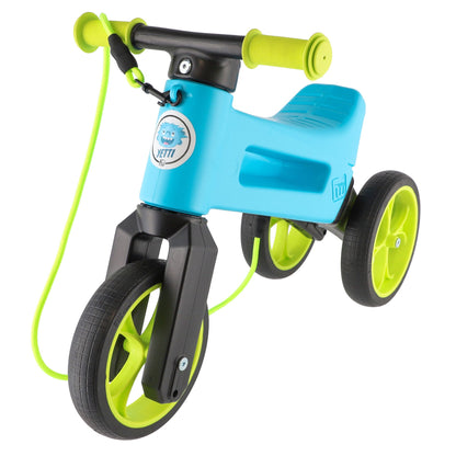 Bicicleta sin pedales Funny Wheels Rider YETTI SUPERPACK 3 en 1 Azul/Lima