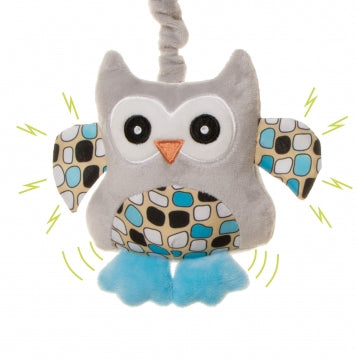 Juguete de peluche para cochecito/cuna 4Baby SQUEEZE Búhos Azules