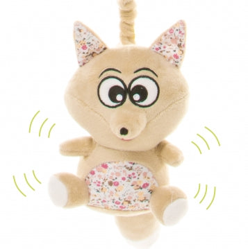 Juguete de peluche para cochecito/cuna 4Baby SQUEEZE Zorro Marrón/Beige