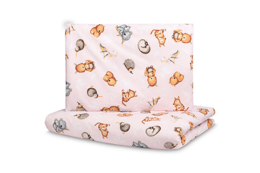 Set lenjerie de pat bumbac 100% cu 2 piese 100x135 cm/40x60 cm Sensillo Jungla lenjerii