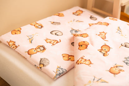 Set lenjerie de pat bumbac 100% cu 2 piese 100x135 cm/40x60 cm Sensillo Jungla lenjerii