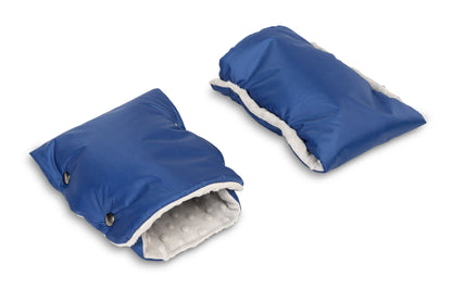 Guantes Minky para el manillar del cochecito azules