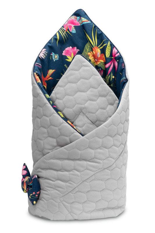 Paturica wrap nou-nascut 75x75 cm Sensillo Velvet Colibri Albastra paturica