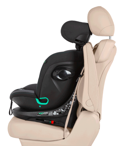 Silla de coche giratoria Carrello Sirius (CRL-8808) Absolute Black, 40-150 cm, 360°, i-Size, R129/03, Isofix, Top Tether