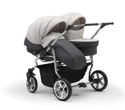 Carucior pentru gemeni Nativo Gemini 3 in 1 Bej/Gold latime 87 cm reversibil carucior-gemeni
